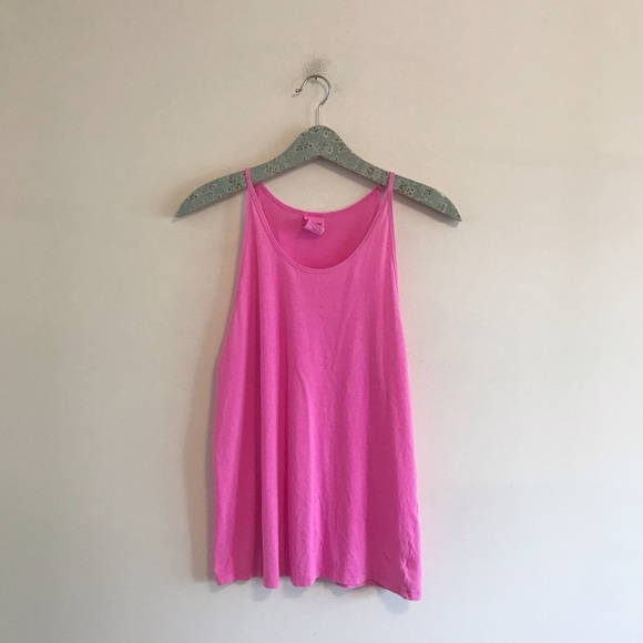 VS Pink | Pink High Neck Cotton Tank - Picture 1 of 6